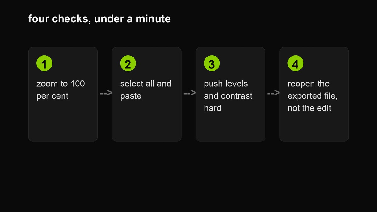 Four numbered steps: zoom, select, boost, reopen