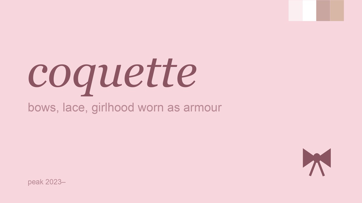 coquette identity card: bows, lace, girlhood worn as armour