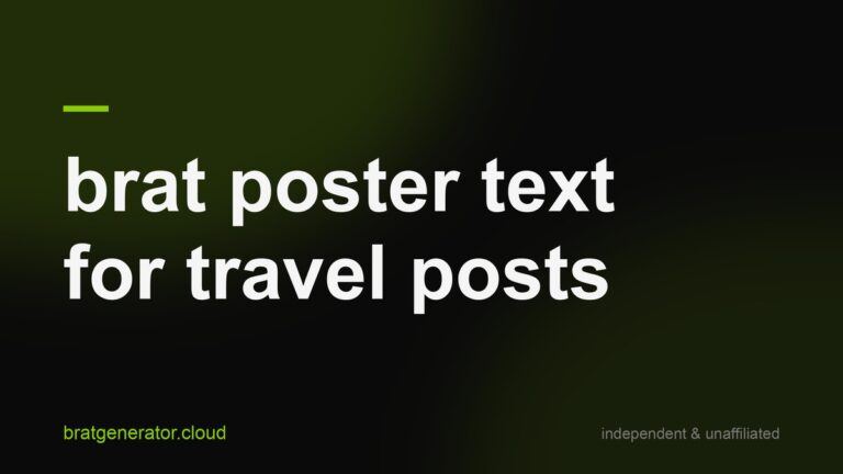 Dark title card with a soft green glow: brat poster text for travel posts, airport hotel city at night, in white lowercase type with a lime rule