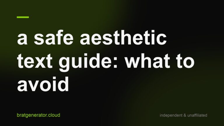 Dark title card with a soft green glow: a safe aesthetic text guide, what to avoid posting, in white lowercase type with a lime rule